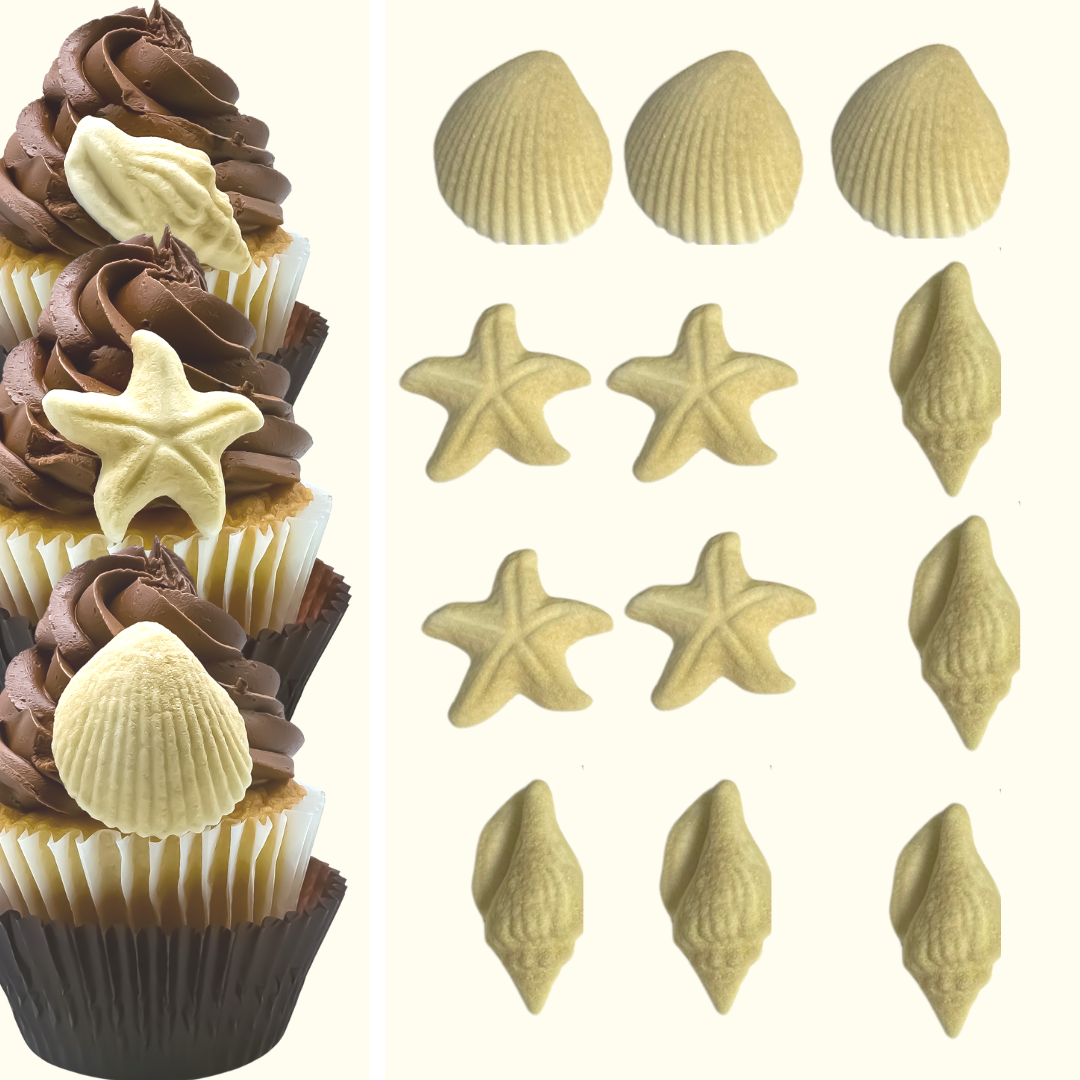 Beach Seashells and Starfish Edible Sugar Decoration Toppers for Cakes  Cupcakes Cake Pops – CakeSupplyShop