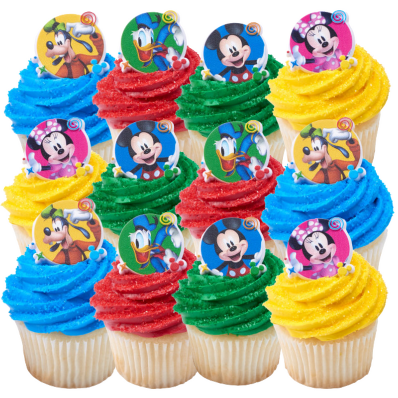 Mickey Mouse Cupcake Decoration Topper Rings -12ct