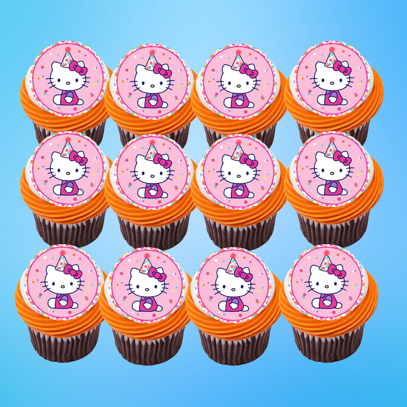 Hello Kitty Edible Cupcake and Cookie Decoration Image Toppers