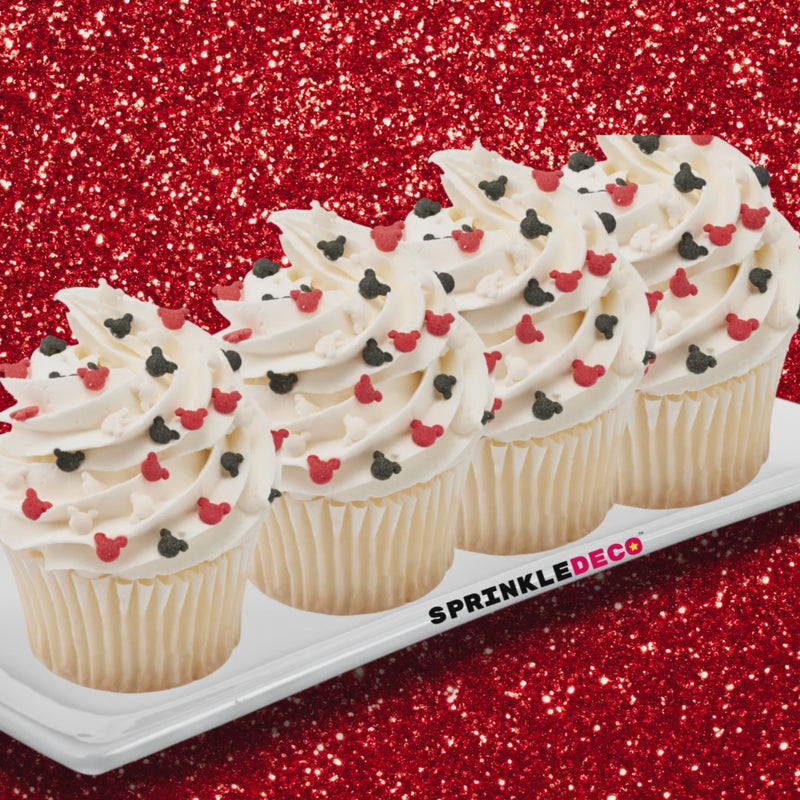 Mickey Mouse Red Black and White Cupcake Decoration Sprinkles 4oz