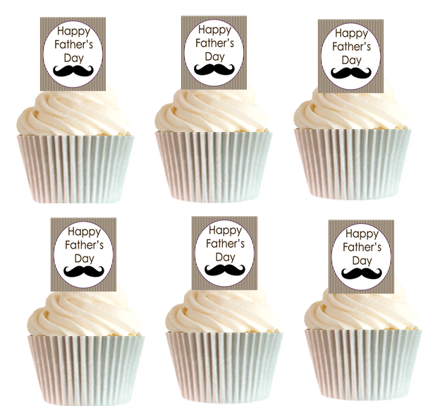 Edible Father's Day Cake Decorations, Happy Father's Day, Cupcake