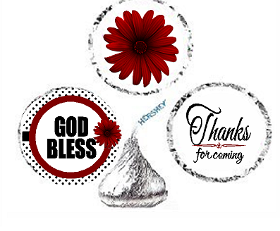 216ct Red God Bless Religious Baptism Communion Party Favor Hersheys Kisses Candy Decoration Stickers - Labels