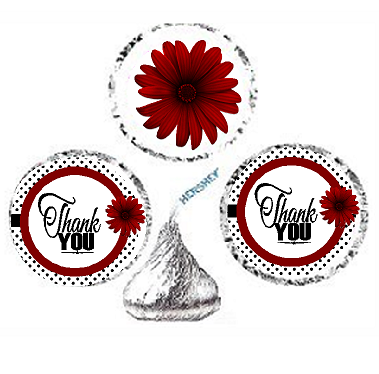 216ct Red Thank You Party Favor Hersheys Kisses Candy Decoration Stickers - Labels