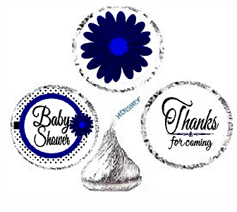 216ct Navy Baby Shower Party Favor Hersheys Kisses Candy Decoration Stickers - Labels
