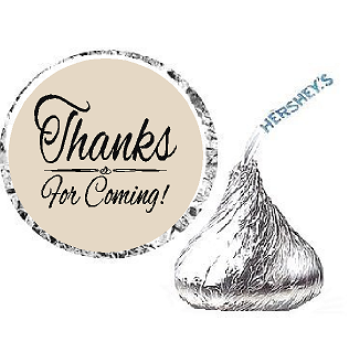 216ct Light Tan Thanks for Coming Party Favor Hersheys Kisses Candy Decoration Stickers - Labels