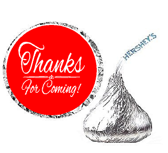 216ct Red Thanks for Coming Party Favor Hersheys Kisses Candy Decoration Stickers - Labels