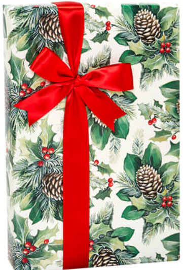 Christmas Tree Wrapping Paper - Red Simple Classic Evergreen Gift