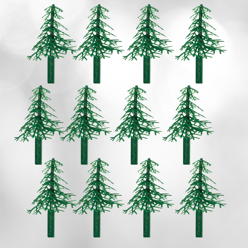 12pack Evergreen Green Trees Cake - Cupake Decoration Toppers