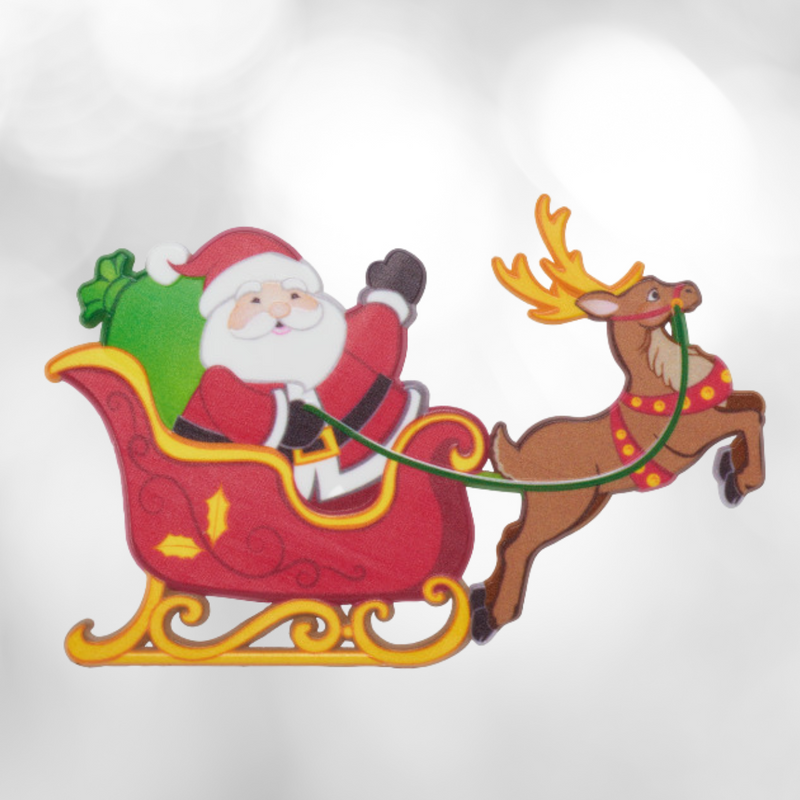 Santa and Reindeer Layon Cake Topper