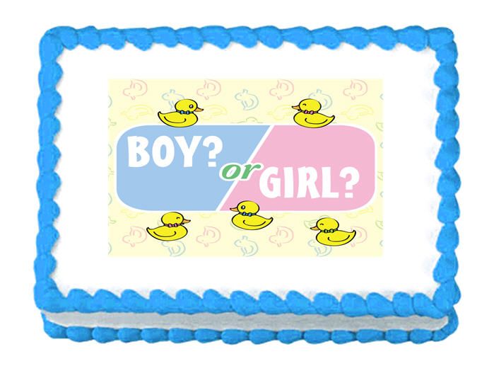 Boy or Girl?Ducks Edible Cake Decoratoin Topper