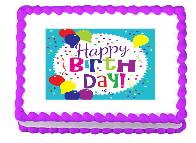 Happy Birthday  Balloons Edible Cake Decoratoin Topper