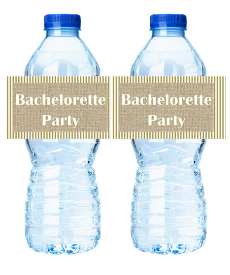 Bachelorette Party Water Bottle Decorations Labels - Burlap