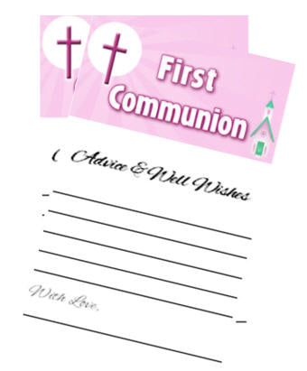 First Communion-Pink Advice Cards -40pk