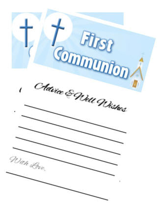 First Communion-Blue Advice Cards -40pk
