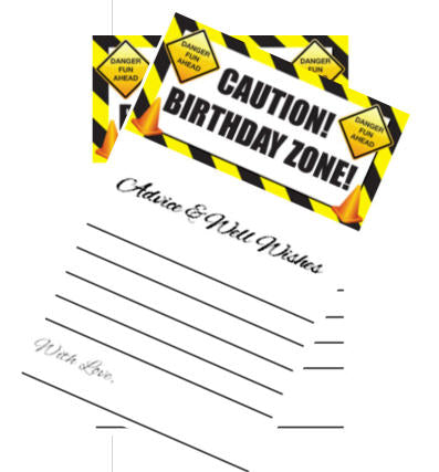 Caution Birthday Zone! Advice Cards -40pk