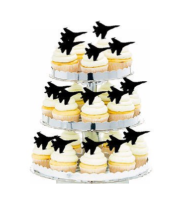 12pack Jet Fighter Cake - Cupake Decoration Toppers