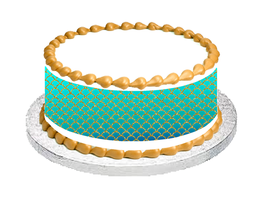 Mermaid Scales Edible Border Cake Decoration Ribbon Cake Wrap