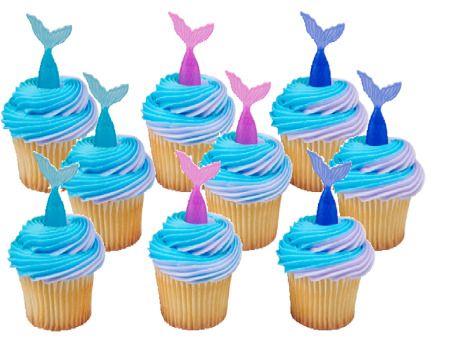 12pack Mermaid Tails Cake - Cupake Decoration Toppers