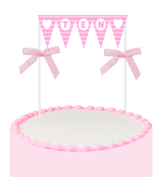 10th Birthday - Anniversary Cake Food Decoration Bunting Banner Topper