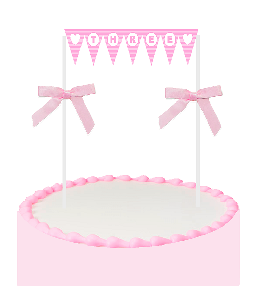 3rd Birthday - Anniversary Cake Food Decoration Bunting Banner Topper