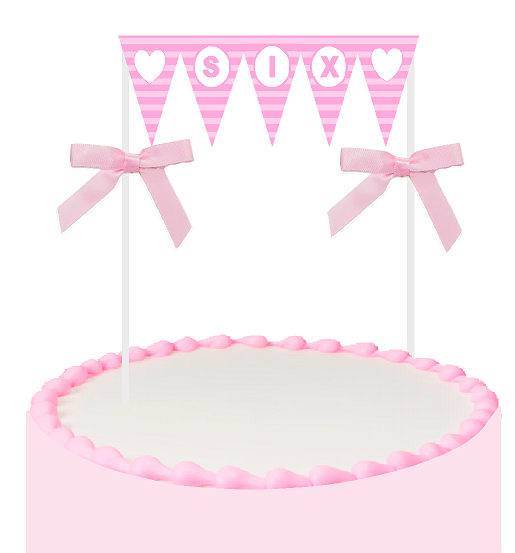 6th Birthday - Anniversary Cake Food Decoration Bunting Banner Topper