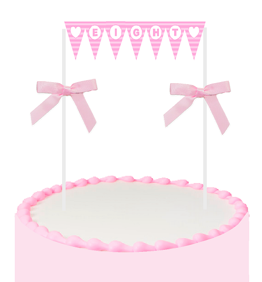 8th Birthday - Anniversary Cake Food Decoration Bunting Banner Topper