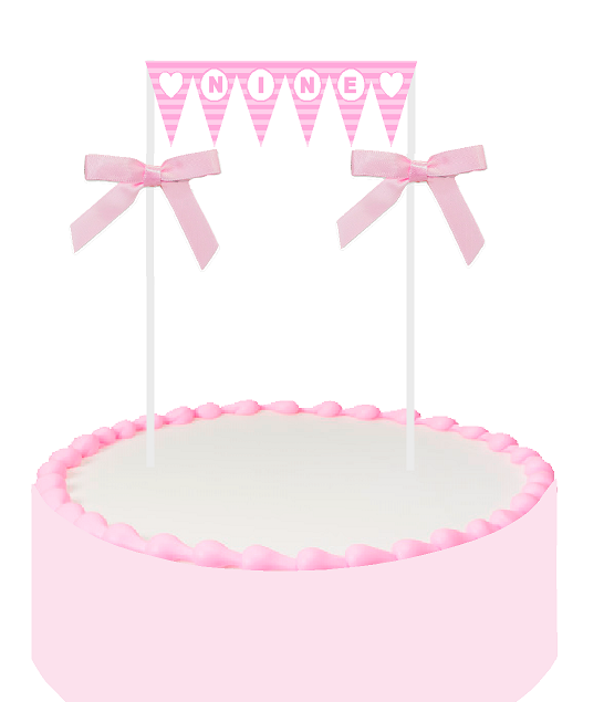 9th Birthday - Anniversary Cake Food Decoration Bunting Banner Topper