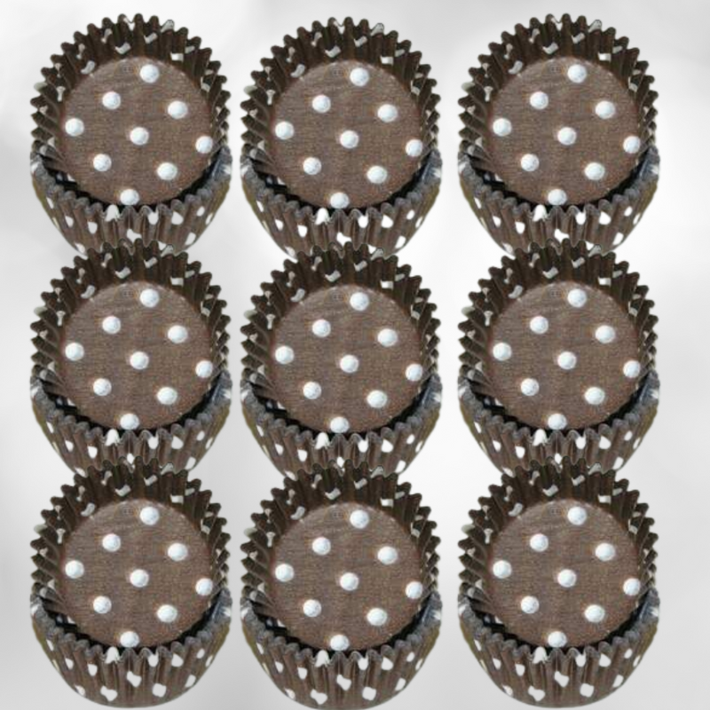 Brown & White Polka Dot Cupcake Liners Baking Cups -50pack