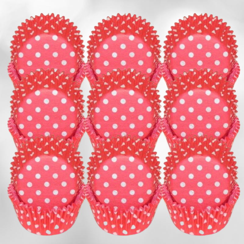 Red & White Polka Dot Cupcake Liners Baking Cups -50pack