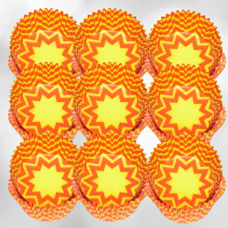 Orange and Yellow Chevron Standard Cupcake Liners Baking Cups -50pack