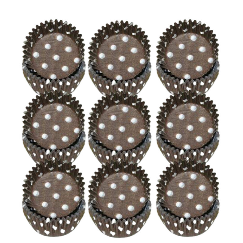 Brown & White Polka Dot Cupcake Liners Baking Cups -50pack