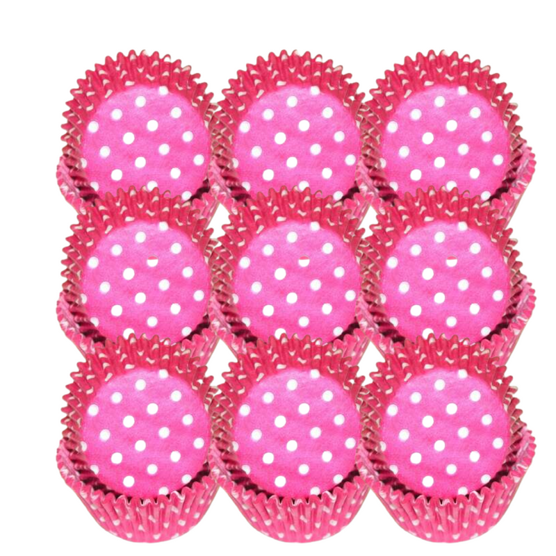 Pink & White Polka Dot Cupcake Liners Baking Cups -50pack