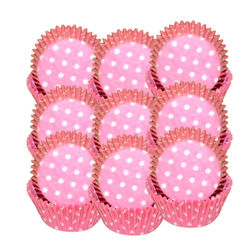 Light Pink & White Polka Dot Cupcake Liners Baking Cups -50pack
