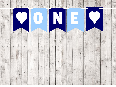 First (1st) Birthday Navy and Baby Blue Party Theme Picture Backdrop-HIgh Chair-Wall Decoration Banner