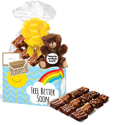Feel Better Soon Gourmet Food Gift Basket Chocolate Brownie Variety Gift Pack Box (Individually Wrapped) 12pack