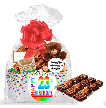 23rd Birthday - Anniversary Gourmet Food Gift Basket Chocolate Brownie Variety Gift Pack Box (Individually Wrapped) 12pack