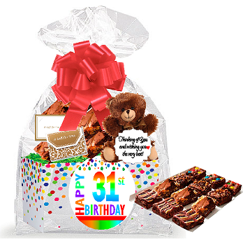 31st Birthday - Anniversary Gourmet Food Gift Basket Chocolate Brownie Variety Gift Pack Box (Individually Wrapped) 12pack