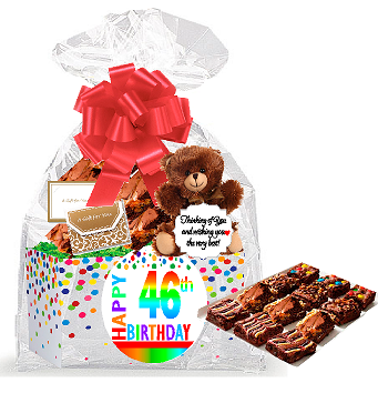 46th Birthday - Anniversary Gourmet Food Gift Basket Chocolate Brownie Variety Gift Pack Box (Individually Wrapped) 12pack