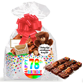 78th Birthday - Anniversary Gourmet Food Gift Basket Chocolate Brownie Variety Gift Pack Box (Individually Wrapped) 12pack