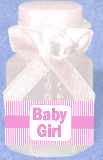 Baby Girl Stripes 12pack Mini Bubble Favors