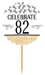 82nd Birthday - Anniversary Novelty Burlap Cupcake Decoration Picks -12pack