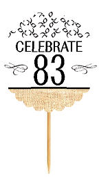 83rd Birthday - Anniversary Novelty Burlap Cupcake Decoration Picks -12pack