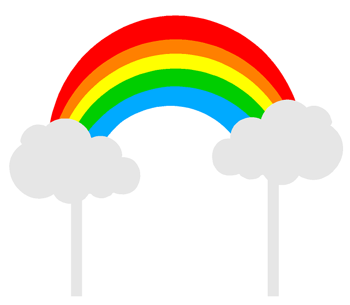 Bright Rainbow & Clouds Cake Decoration Banner Topper