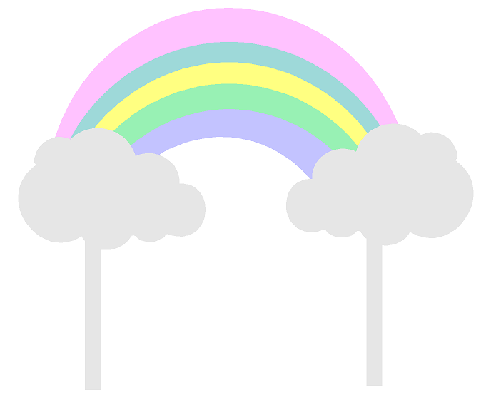 Pastel Rainbow & Clouds Cake Decoration Banner Topper