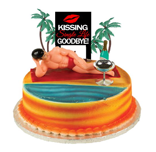 Bachelorette Party Kissing Single Life Goodbye Macho Man Cake Decoration Topper