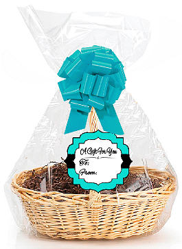 Turquoise 2Pack Designer Cello Bags - Tags - Bows Cellophane Jumbo Gift Basket Packaging Bags Flat 30" x 40"