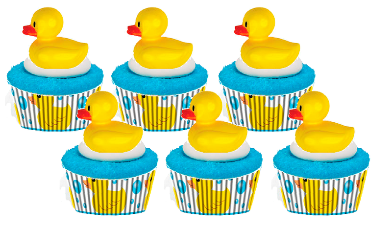 12pack Duck Cupcake Toppers with Duck Baking Cups