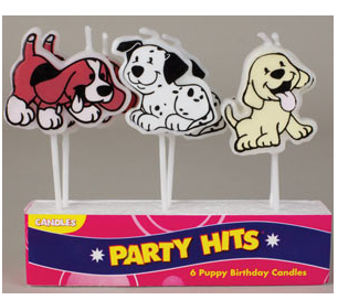 Puppy Dog Cake - Food Decoration Topper Candles