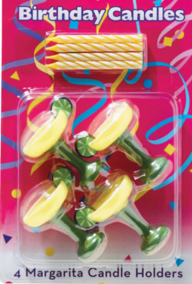 Margarita Glasses Cake - Food Decoration Topper Candles