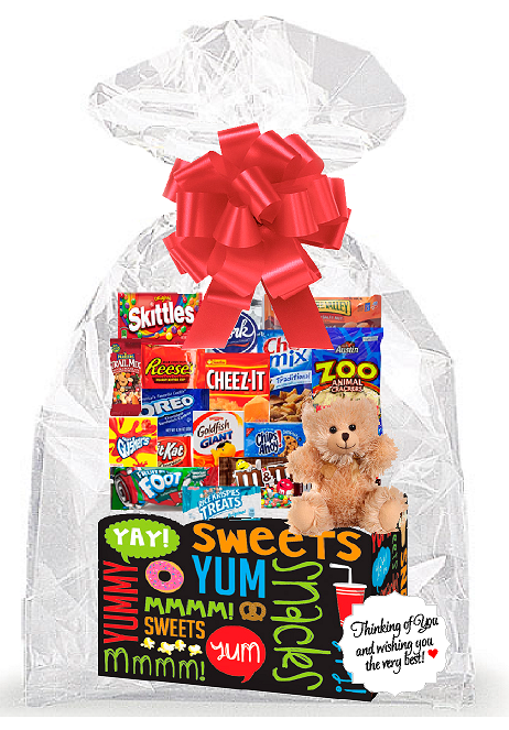 Sweet Yum Kids Thinking Of You Cookies, Candy & More Care Package Snack Gift Box Bundle Set